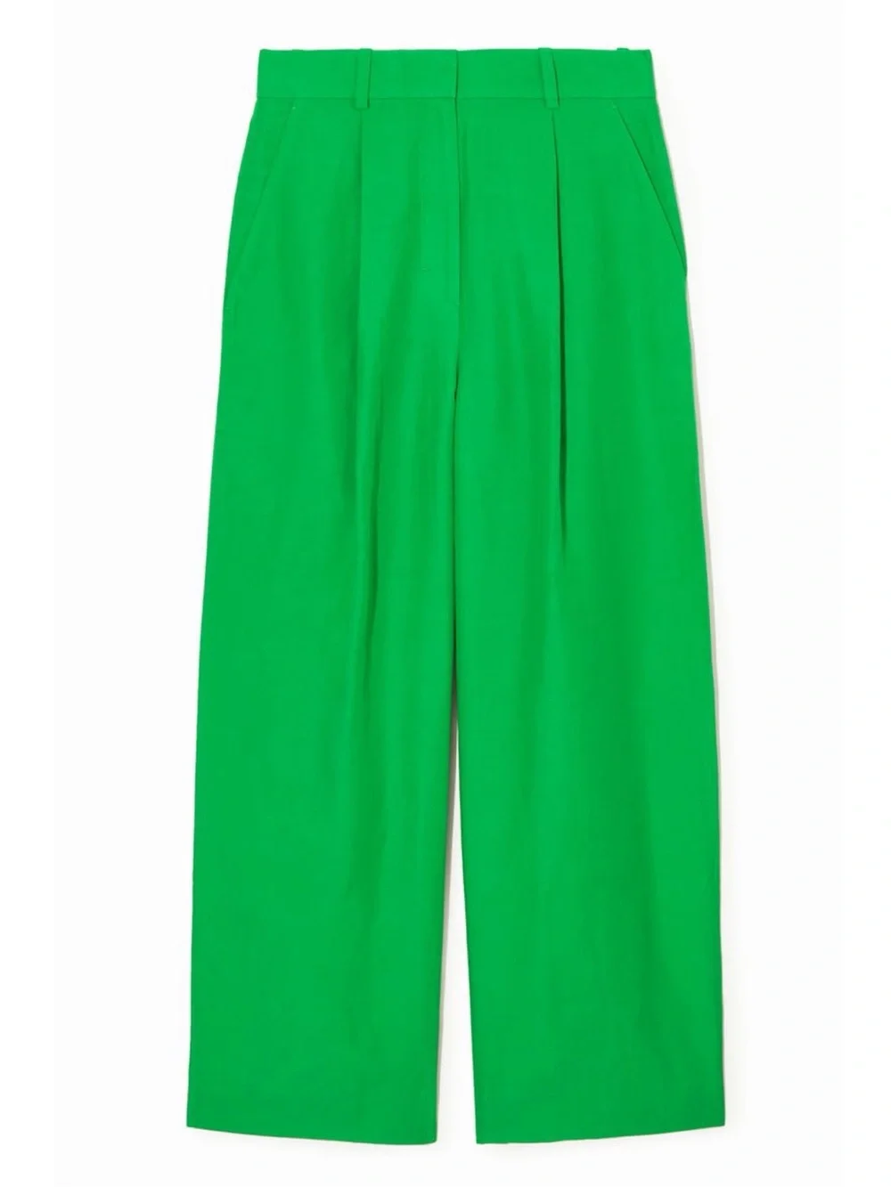 NWT COS High Waisted Wide Leg Trouser Pants Green